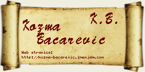 Kozma Bačarević vizit kartica